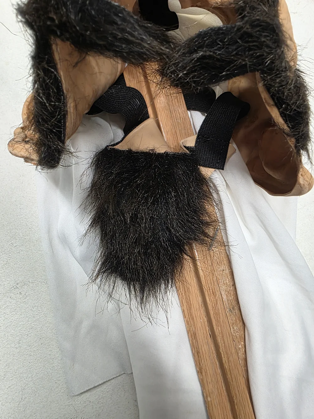 Vintage Sheik Arab Character Halloween Mask Beard White Headscarf Full Face